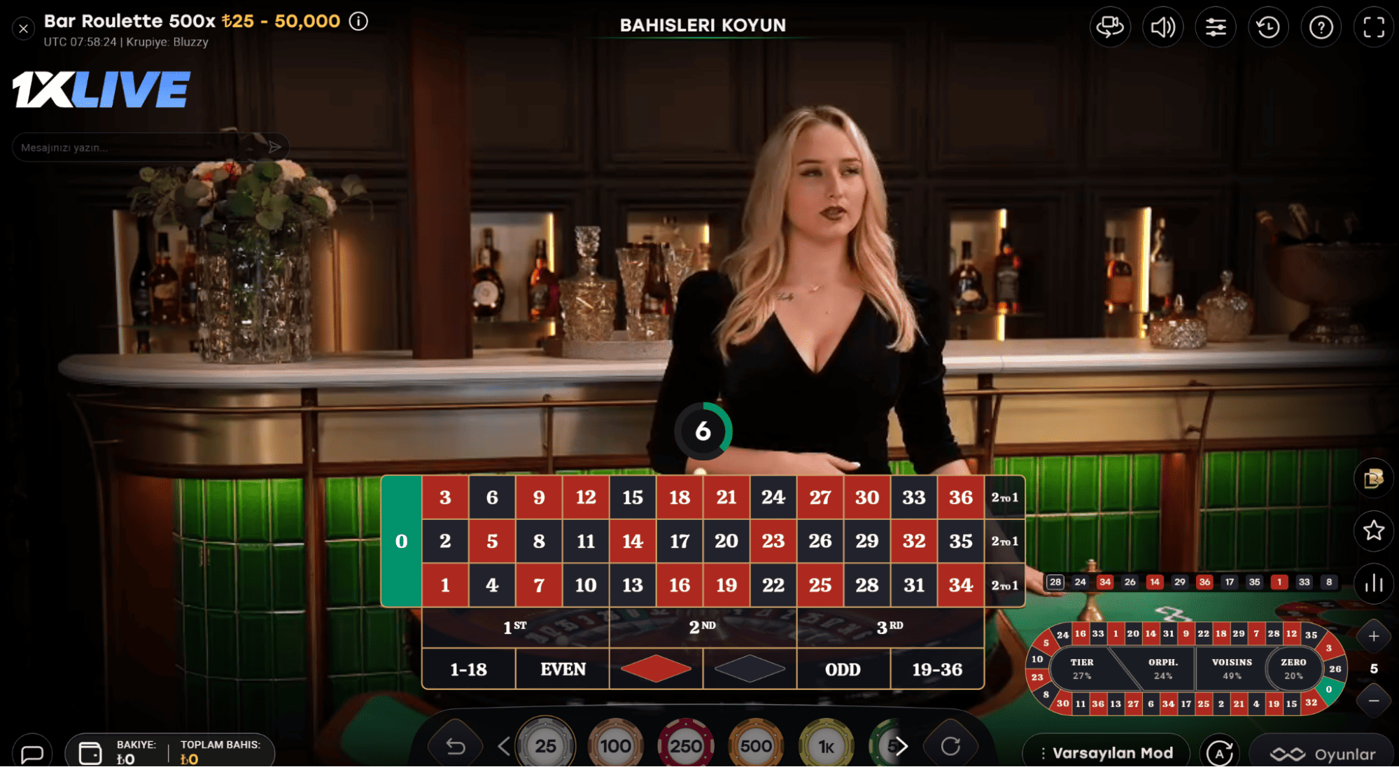 1xbet canlı krupiyeli casino