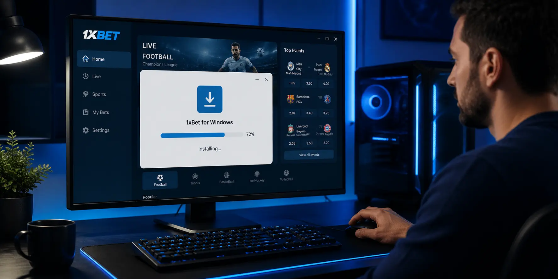 1xBet download PC